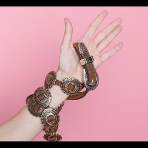 Rare! Vintage Leather Sunflower Concho Belt